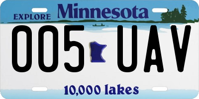 MN license plate 005UAV