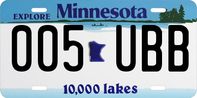 MN license plate 005UBB