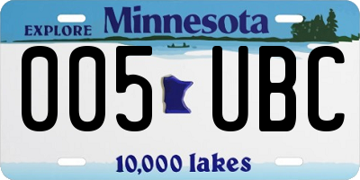 MN license plate 005UBC