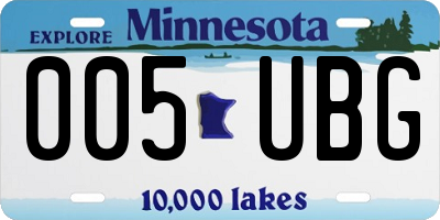 MN license plate 005UBG