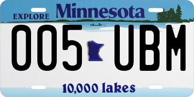 MN license plate 005UBM