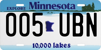 MN license plate 005UBN