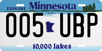 MN license plate 005UBP