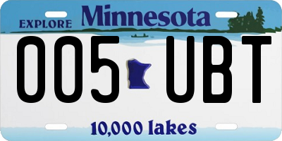 MN license plate 005UBT