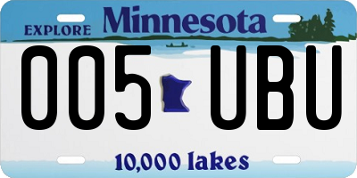 MN license plate 005UBU