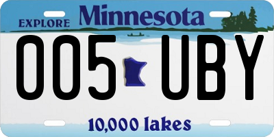 MN license plate 005UBY