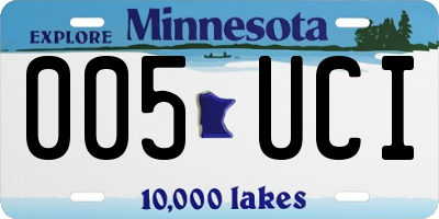 MN license plate 005UCI