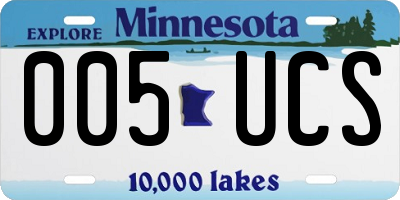 MN license plate 005UCS