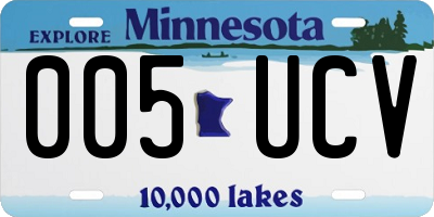 MN license plate 005UCV