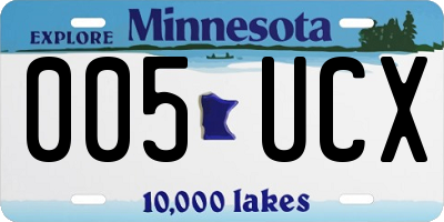 MN license plate 005UCX