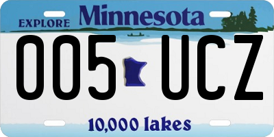 MN license plate 005UCZ