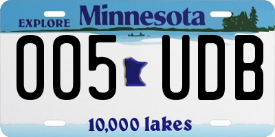 MN license plate 005UDB