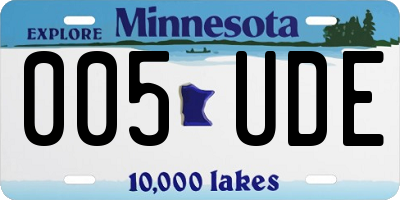 MN license plate 005UDE