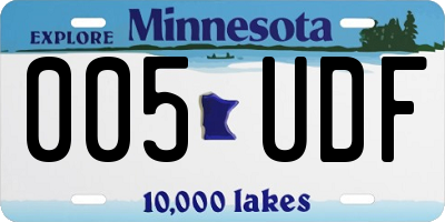 MN license plate 005UDF