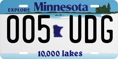 MN license plate 005UDG