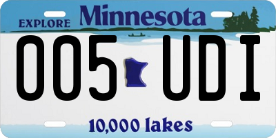 MN license plate 005UDI