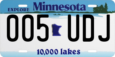 MN license plate 005UDJ