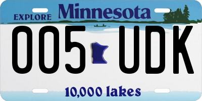 MN license plate 005UDK