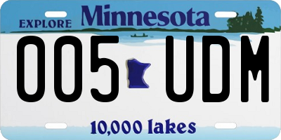 MN license plate 005UDM