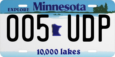MN license plate 005UDP