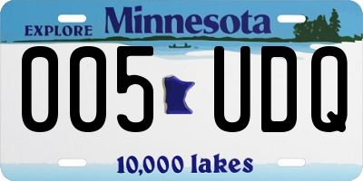 MN license plate 005UDQ