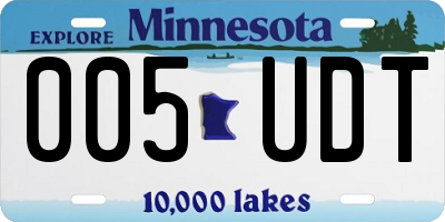 MN license plate 005UDT