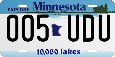 MN license plate 005UDU