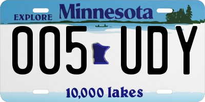 MN license plate 005UDY