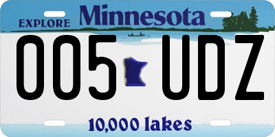 MN license plate 005UDZ