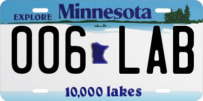 MN license plate 006LAB