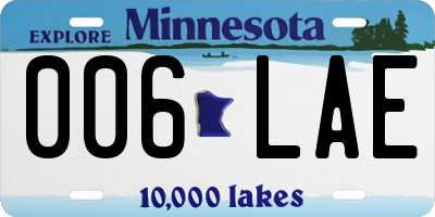 MN license plate 006LAE