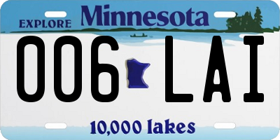 MN license plate 006LAI