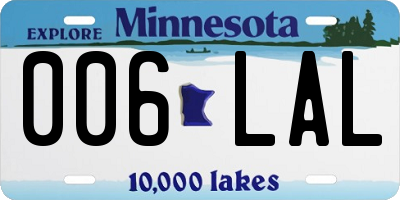 MN license plate 006LAL