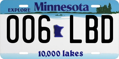 MN license plate 006LBD
