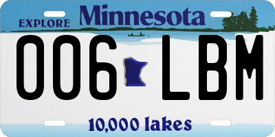 MN license plate 006LBM