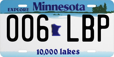 MN license plate 006LBP