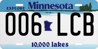 MN license plate 006LCB