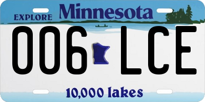 MN license plate 006LCE