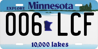 MN license plate 006LCF