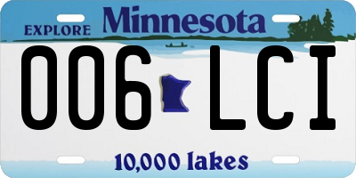 MN license plate 006LCI