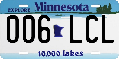 MN license plate 006LCL