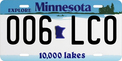MN license plate 006LCO