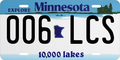 MN license plate 006LCS