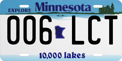 MN license plate 006LCT