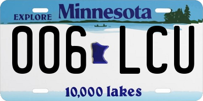MN license plate 006LCU