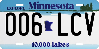 MN license plate 006LCV