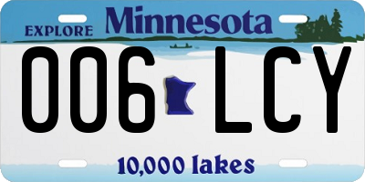 MN license plate 006LCY