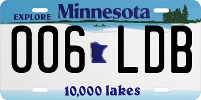 MN license plate 006LDB