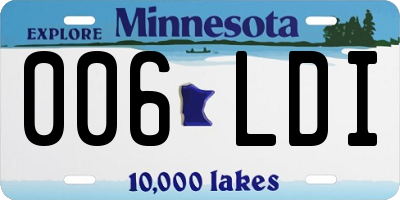 MN license plate 006LDI