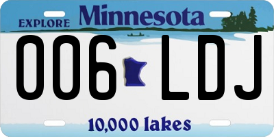 MN license plate 006LDJ